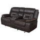 Garie 2pc Manual Reclining Sofa & Loveseat Set | Brown Faux Leather BM337837
