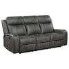 Josen 2pc Manual Reclining Sofa & Loveseat Set | Gray Faux Leather BM337839