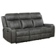 Josen 2pc Manual Reclining Sofa & Loveseat Set | Gray Faux Leather BM337839