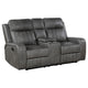 Josen 2pc Manual Reclining Sofa & Loveseat Set | Gray Faux Leather BM337839