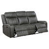 Josen 2pc Manual Reclining Sofa & Loveseat Set | Gray Faux Leather BM337839