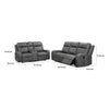 Josen 2pc Manual Reclining Sofa & Loveseat Set | Gray Faux Leather BM337839