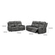 Josen 2pc Manual Reclining Sofa & Loveseat Set | Gray Faux Leather BM337839