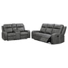 Josen 2pc Manual Reclining Sofa & Loveseat Set | Gray Faux Leather