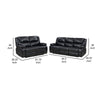 Mila 2pc Manual Reclining Sofa & Loveseat Set | Black Faux Leather BM337844