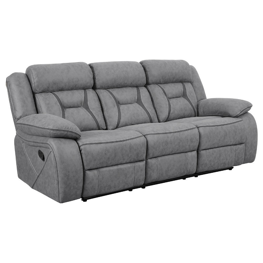 Hanie 2 Piece Manual Reclining Sofa & Loveseat Set | Gray Microfiber BM337846