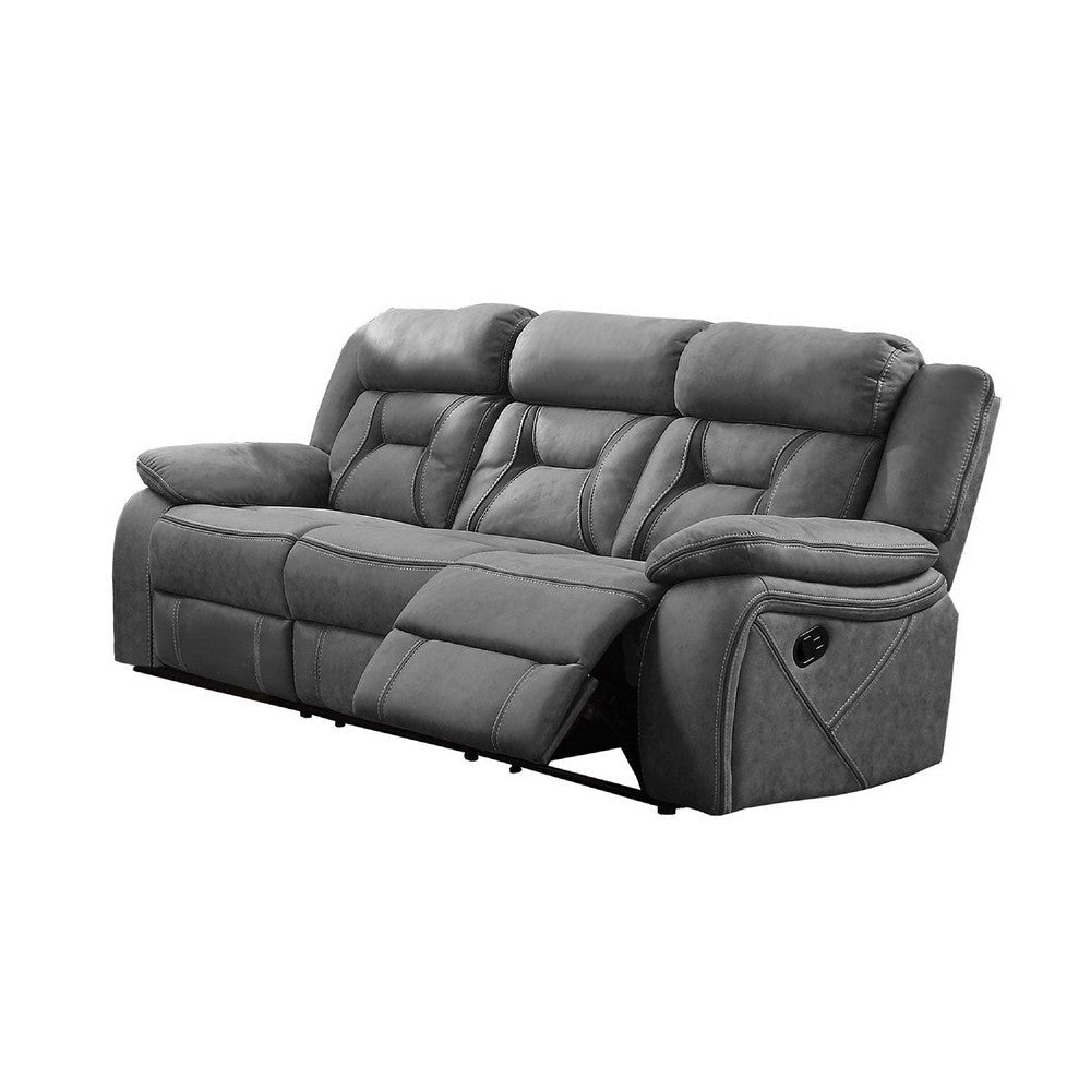 Hanie 2 Piece Manual Reclining Sofa & Loveseat Set | Gray Microfiber BM337846