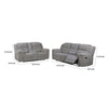 Gilo 2pc Manual Recliner Sofa & Loveseat Set | Soft Gray Chenille BM337848