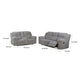 Gilo 2pc Manual Recliner Sofa & Loveseat Set | Soft Gray Chenille BM337848