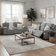 Gilo 2pc Manual Recliner Sofa & Loveseat Set | Soft Gray Chenille