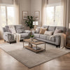 Gilo 2pc Manual Recliner Sofa & Loveseat Set | Soft Gray Chenille