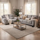 Gilo 2pc Manual Recliner Sofa & Loveseat Set | Soft Gray Chenille