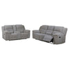 Gilo 2pc Manual Recliner Sofa & Loveseat Set | Soft Gray Chenille