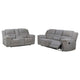 Gilo 2pc Manual Recliner Sofa & Loveseat Set | Soft Gray Chenille