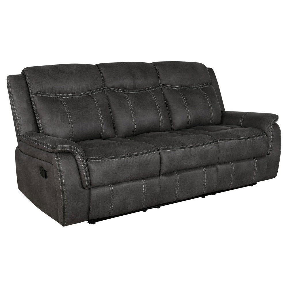 Tom 2pc Manual Reclining Sofa & Loveseat Set | Black Microfiber BM337850