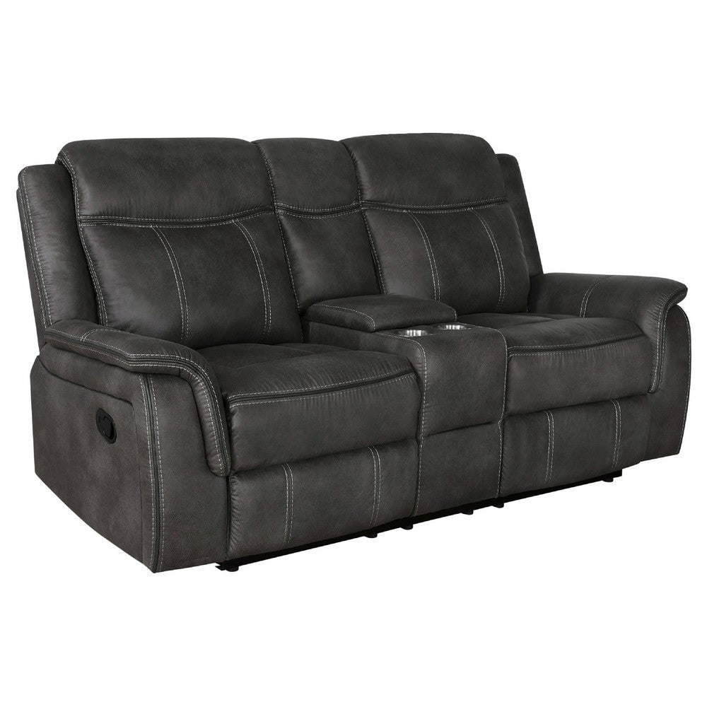 Tom 2pc Manual Reclining Sofa & Loveseat Set | Black Microfiber BM337850
