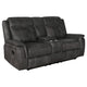 Tom 2pc Manual Reclining Sofa & Loveseat Set | Black Microfiber BM337850