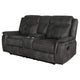 Tom 2pc Manual Reclining Sofa & Loveseat Set | Black Microfiber BM337850