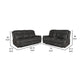 Tom 2pc Manual Reclining Sofa & Loveseat Set | Black Microfiber BM337850