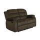 Ronie 2pc Manual Reclining Sofa & Loveseat Set | Olive Brown Velvet BM337852