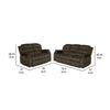 Ronie 2pc Manual Reclining Sofa & Loveseat Set | Olive Brown Velvet BM337852
