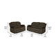 Ronie 2pc Manual Reclining Sofa & Loveseat Set | Olive Brown Velvet BM337852