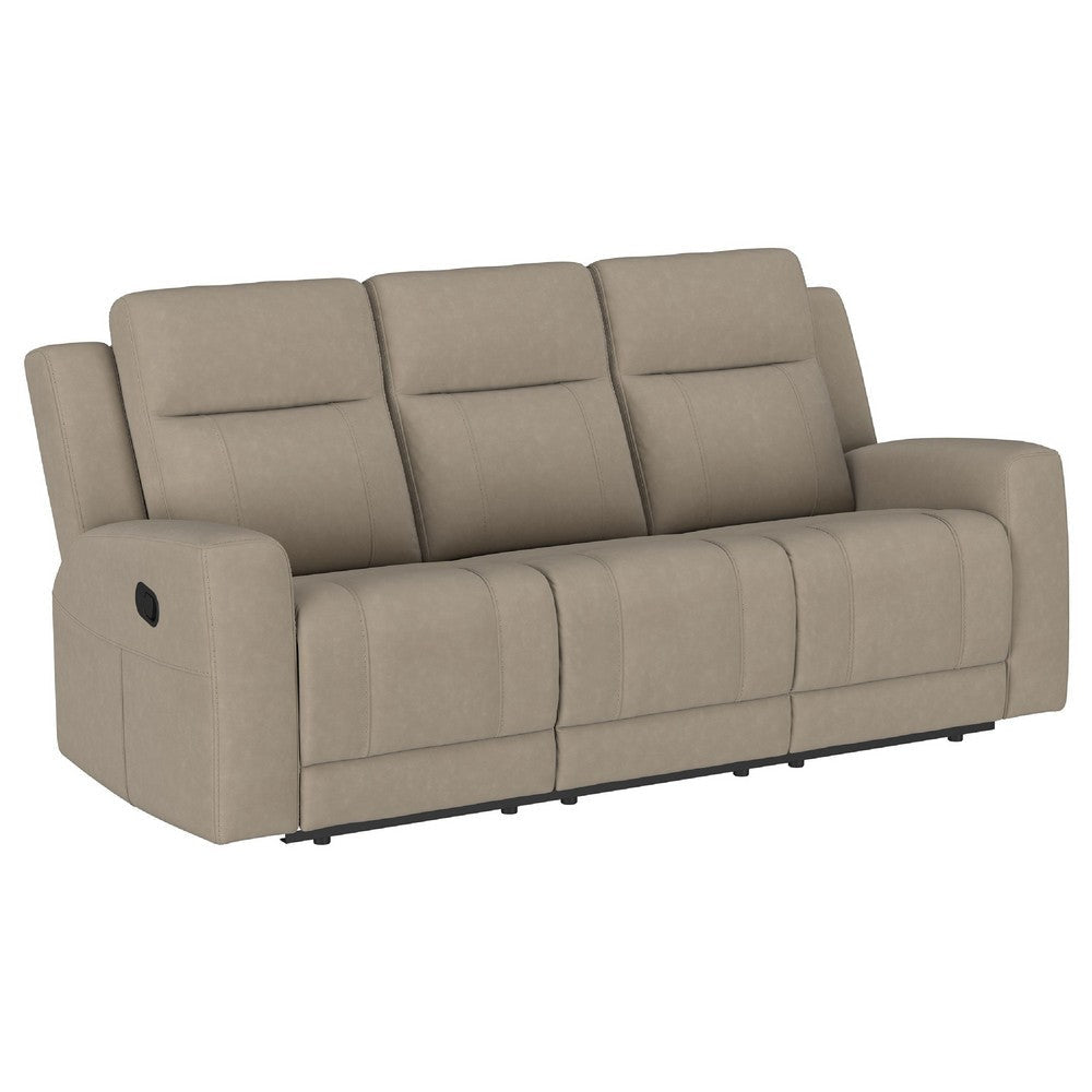 Krio 2pc Manual Reclining Sofa & Loveseat Set | Brown Faux Leather BM337854