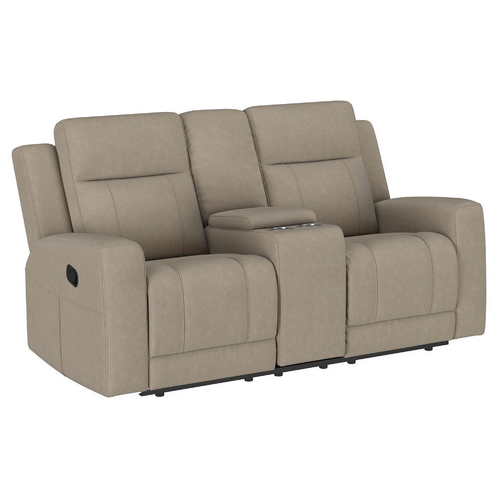 Krio 2pc Manual Reclining Sofa & Loveseat Set | Brown Faux Leather BM337854