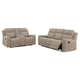 Krio 2pc Manual Reclining Sofa & Loveseat Set | Brown Faux Leather
