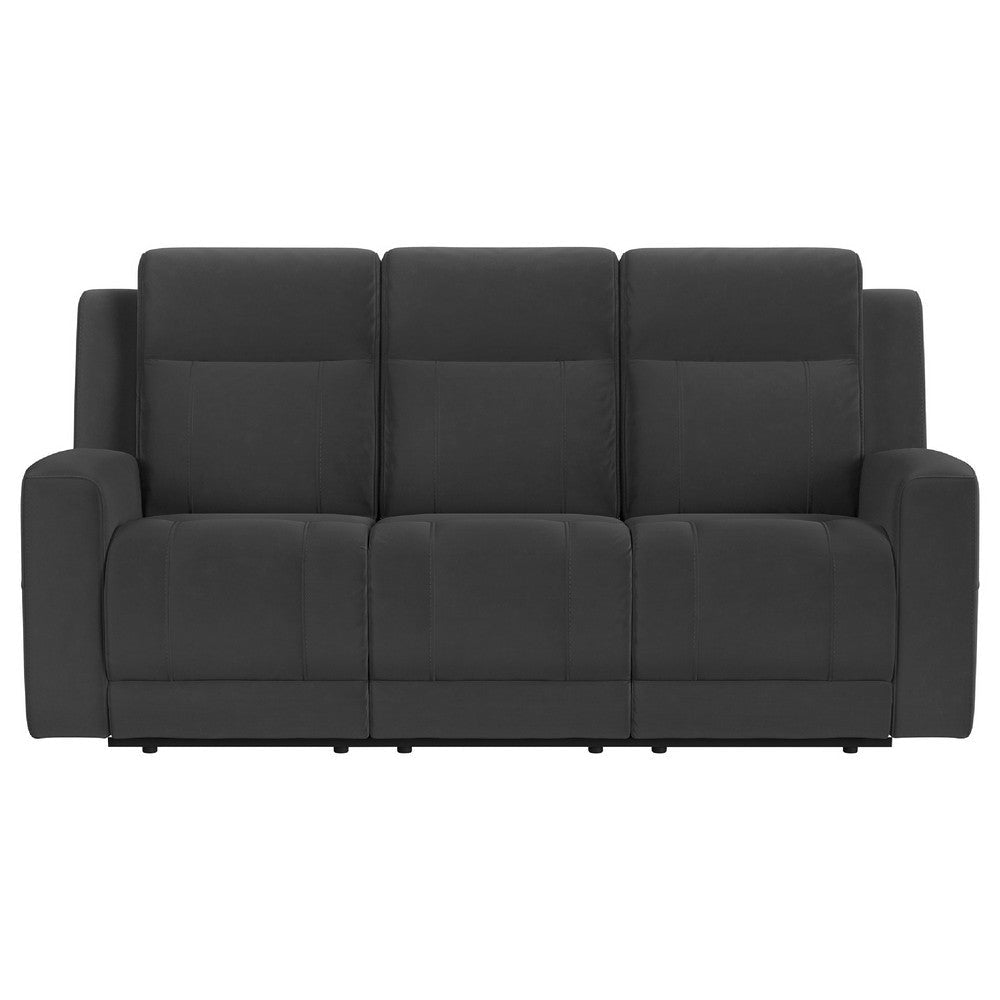 Krio 2pc Manual Reclining Sofa & Loveseat Set | Gray Faux Leather BM337856