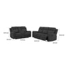 Krio 2pc Manual Reclining Sofa & Loveseat Set | Gray Faux Leather BM337856