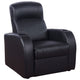 Cyrine 5pc Home Theater Set | 3 Recliners | 2 Consoles | Black Real Leather BM337858