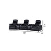 Cyrine 5pc Home Theater Set | 3 Recliners | 2 Consoles | Black Real Leather BM337858