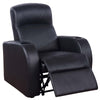 Cyrine 3pc Home Theater Set with 3 Recliners | Black Real Leather BM337859