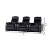 Cyrine 3pc Home Theater Set with 3 Recliners | Black Real Leather BM337859
