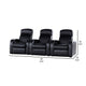 Cyrine 3pc Home Theater Set with 3 Recliners | Black Real Leather BM337859