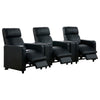 Heena Home Theater Set | 4 Manual Recliners | 2 Consoles | Black Faux Leather BM337863