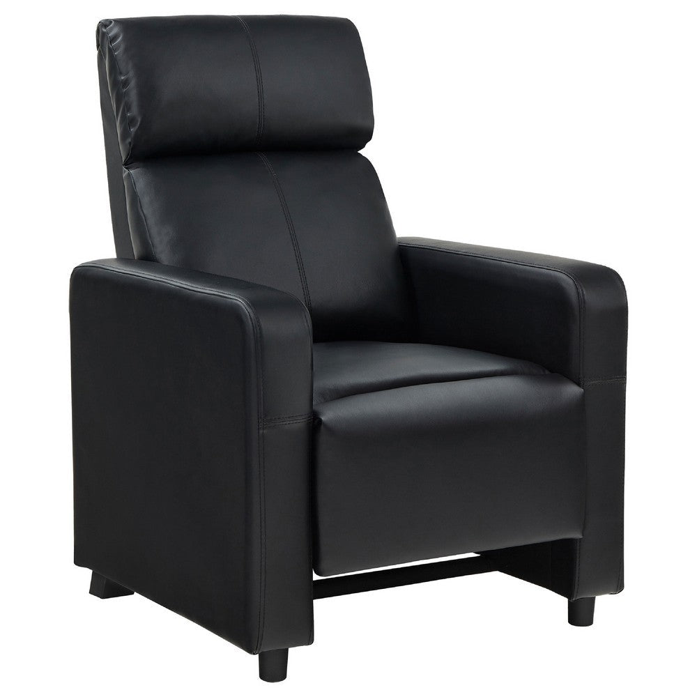 Heena Home Theater Set | 4 Manual Recliners | 2 Consoles | Black Faux Leather BM337863