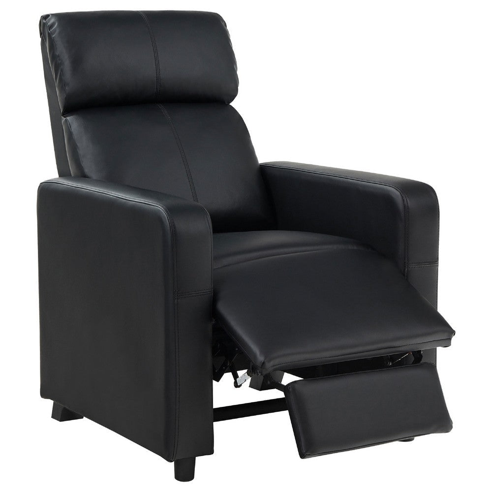 Heena Home Theater Set | 4 Manual Recliners | 2 Consoles | Black Faux Leather BM337863