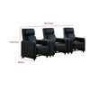 Heena Home Theater Set | 4 Manual Recliners | 2 Consoles | Black Faux Leather BM337863
