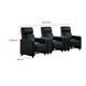 Heena Home Theater Set | 4 Manual Recliners | 2 Consoles | Black Faux Leather BM337863