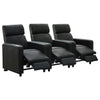 Heena Home Theater Set with 3 Manual Recliners | Black Faux Leather BM337864