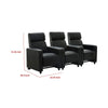 Heena Home Theater Set with 3 Manual Recliners | Black Faux Leather BM337864