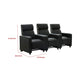 Heena Home Theater Set with 3 Manual Recliners | Black Faux Leather BM337864