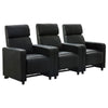 Heena Home Theater Set with 3 Manual Recliners | Black Faux Leather