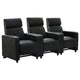 Heena Home Theater Set with 3 Manual Recliners | Black Faux Leather