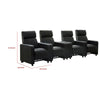 Heena Home Theater Set | 4 Manual Recliners | 1 Console | Black Faux Leather BM337866