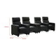Heena Home Theater Set | 4 Manual Recliners | 1 Console | Black Faux Leather BM337866