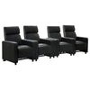 Heena Home Theater Set | 4 Manual Recliners | 1 Console | Black Faux Leather
