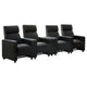 Heena Home Theater Set | 4 Manual Recliners | 1 Console | Black Faux Leather